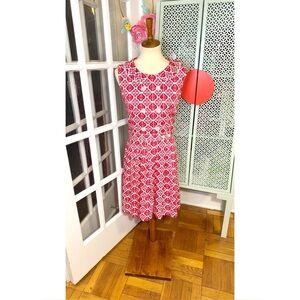 Dear Creatures Par Avion Dress in Red Mosaic